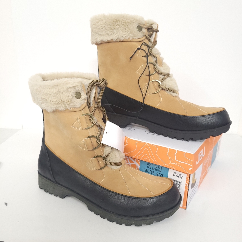 NEW JBU winter boots Southgate Tan Cozy Faux Fur Lining - Picture 4 of 9